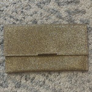 NWT - Gold Clutch with optional chain or string strap